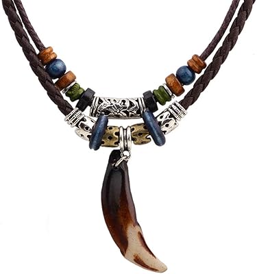 Tribal leather collar for women and men vintage style bohemian ethnic wood pearls with braided neck adjustable double layers charm cross necklace necklace.. DIAYTAR NIGERIA: Your partner in affordable online retail with reliable delivery across the nation.