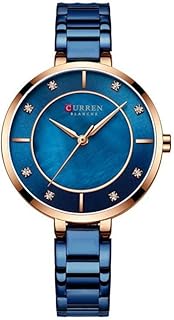 Analog watch for women with pink golden stainless steel case, blue dial and stainless steel bracelet blue, blue, bracelet.. Your trusted marketplace, DIAYTAR NIGERIA offers comprehensive selection with budget-friendly delivery.