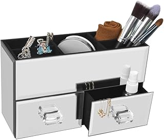 Metart luxury Silver Mirror box storage box Home Deluxe to store cosmetics and jewelry for women, composed of two drawers.. A world of products at your fingertips — thanks to DIAYTAR Nigeria.