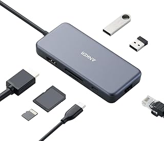 USB C Anker HUB CAP adapter, USB C Powerxpand+ 7-in-1, with USB C 4K to HDMI, 60 W power supply, 1 Gbit/s ethernet, 2 USB 3.0 ports, SD and microSD card readers, for MacBook Pro and other USB C computers.. DIAYTAR NIGERIA: Your partner in affordable online retail with reliable shipping across Nigeria.