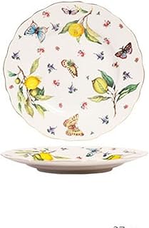 KNEWEP lemon ceramic table service, irregular salad plate, English porcelain table service.. One platform, endless products — welcome to DIAYTAR Nigeria.