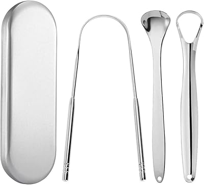 Lykdon langue-langue in stainless steel with travel bag, oral cleaner, professional language cleaner for cooler breath (3 tongue scrapes) 3 pieces.. DIAYTAR NIGERIA: Where shopping meets satisfaction with affordable prices and prompt delivery services.