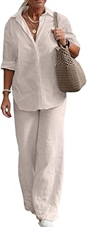 Set two -piece casual parts for women, long sleeve shirt and wide pants, two rooms.. Great products, lower prices, fast delivery — DIAYTAR Nigeria has it all.