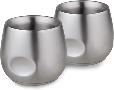 Kitchenxus Set of EXPROSO in stainless steel of 6 OZ, double-walled isolated cup, unbreakable, without foot, adapted to outdoor events, picnics and parties.. Your complete shopping solution, DIAYTAR NIGERIA offers extensive choice with competitive prices and delivery.