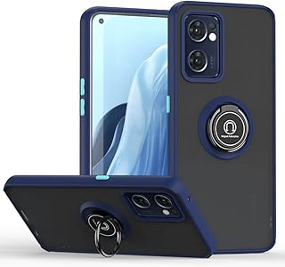 Thin rear protection shell in flexible antichoc flexible silicon with 360 -degree rotary magnetic ring holder for Oppo Reno 7 5G (blue).. From Lagos to Kano, DIAYTAR Nigeria delivers across Nigeria in days.