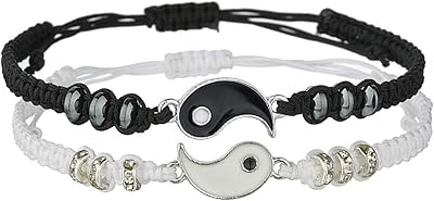 Yin Yang Assorted Yin Bracelets For Best Friend for two, Adjustable rope bracelet for my best friend, braided bracelets made by hand, Gift of Valentine.. More than a store — DIAYTAR Nigeria is your shopping partner.