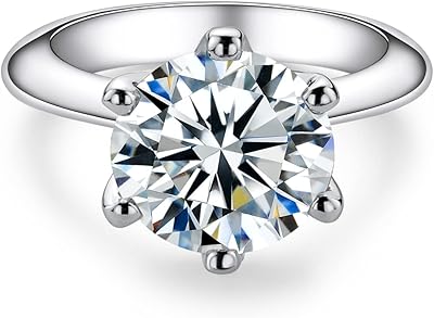 Lonely Moissanite Ring with Six Anoclops Griffs 1/2/3/5CT, Ton silver Plated Thick Gold, Wedding Birthday Gift with Certificate.. Shop with purpose and save with DIAYTAR NIGERIA's extensive platform and nationwide delivery service.