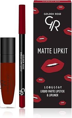 Set of Golden Rose matt lipstick, scarlet red (long -lasting matt liquid lipstick Gr Dream Liner).. DIAYTAR NIGERIA revolutionizes access to quality products with affordable prices and dependable shipping.