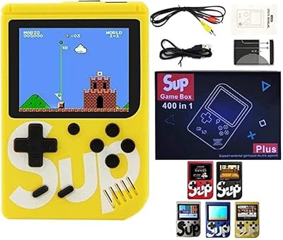 Portable game console, 400/500 FC games, mini portable game console with 3.0 -inch color screen, 1020 mAh rechargeable battery, portable game connects to television for one or two players (one yellow player).. DIAYTAR NIGERIA: The marketplace that brings affordable products to every Nigerian home in under 8 days.