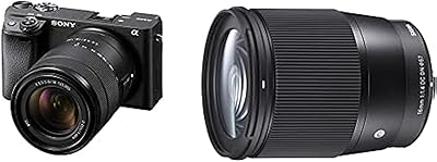 Camera without mirror Sony ALPHA A6400 with lens kit 18-135 mm, with contemporary sigma objective 16 mm f/1.4 dc-n for sony e.. DIAYTAR NIGERIA combines affordability with convenience, delivering your purchases within 5-8 days.