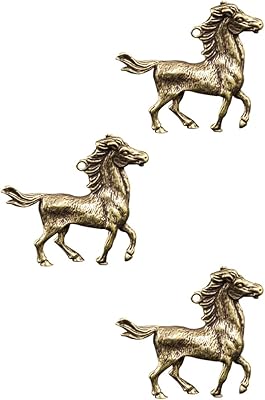 3 pieces of ancient brass horse figurine Ootness Small brass horse figurine keychain miniature horse racing figurine... DIAYTAR NIGERIA: Where every search yields affordable results delivered promptly to your door.