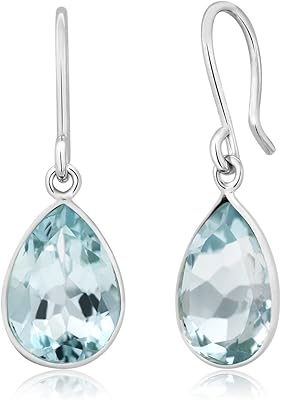 Sterling 925 Sterling Silver Earrings with Swiss blue topaz for women (6.00 carats in total, authentic precious stones, 12 x 9 mm pear shape), gem metal, topaz.. Experience shopping freedom with DIAYTAR NIGERIA's vast catalog and nationwide 5-8 day shipping.