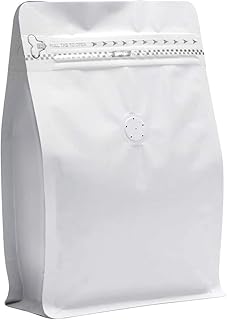50 8 ounce white KRAFT paper coffee sachets, standing coffee bags with unidirectional degassing valve and reusable side zipper (pull the tab to open) Flat bottom - hold up well (8oz, 0.5lb, 227 grams).. Experience convenient online shopping on DIAYTAR Nigeria — wide selection and affordable delivery.