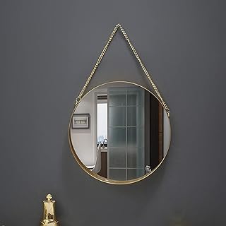 Round wall mirror with wrought iron frame, for bathroom, entrance, bedroom, living room, hanging mirror with metal ring for dressing table, wall mirror.. Nigeria's most loved e-commerce platform delivers affordable shopping solutions to your doorstep.