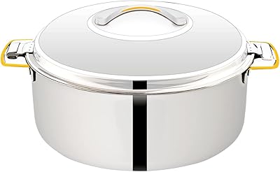 Stainless steel Racha marmite, thermal service pot, pot to keep hot food for a long period (5000 ml).. With DIAYTAR Nigeria, your wishlist becomes reality, fast.