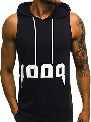 Fitness t-shirt for men, simple design, printed, sleeveless, hooded, bodybuilding, dry and tight t-shirt.. Nigeria's favorite online shopping platform, DIAYTAR offers unbeatable prices and delivery within a week.