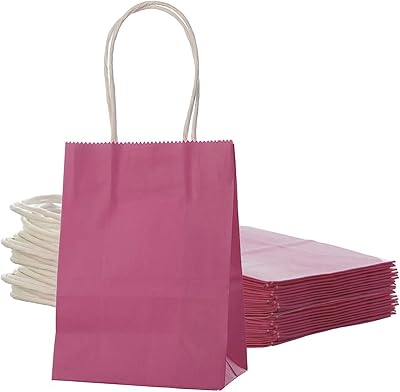 Small kraft gift bags with wedding handles, birthday, restaurant, fast food, shopping gifts (15x11x6), purple (12 bags).. DIAYTAR NIGERIA delivers more than products - we deliver affordable shopping satisfaction nationwide.