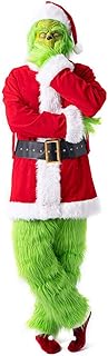 Christmas grinch costume Johang, funny disguise for adults including a mask of green monster for men, a Santa Claus costume 7 pieces.. DIAYTAR NIGERIA delivers on our promise of variety, affordability, and prompt nationwide shipping.
