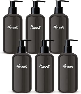 Harrods plastic plastic pump bottle, lotion shampoo pump, durable rechargeable bottle dispenser for liquid soap, 300 ml massage oil (6 pieces).. DIAYTAR NIGERIA: Your trusted e-commerce partner with extensive product choices and affordable delivery.