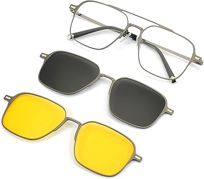 Magnetic clip sunglasses for men and women, UV polarized protection, retro square sunglasses for night driving - 3 rooms, width of the lens.. DIAYTAR Nigeria offers the perfect blend of affordability and efficiency. Shop now and get your products delivered between 5 and 8 days nationwide.