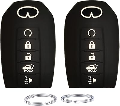 Intelligent Silicone Intelligent Key Cover compatible with Infiniti QX60 QX50 QX50 KR5TXN7 2022 2021 2020 2019 (5 buttons) (rubber, black and black).. Shop for everything you need at DIAYTAR NIGERIA, with budget-friendly prices and quick delivery.