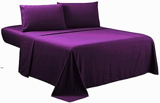 Foothome Purple Queen Bed Bedroom - 4 -room bedroom set for luxury hotel, very deep pocket, 1800 series bed sets, resistant to folds and discoloration, sheet of sheets and pillowcases (Queen, Violet).. DIAYTAR NIGERIA combines affordability with convenience, delivering your purchases within 5-8 days.