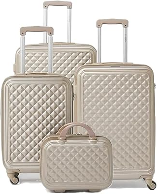 A set of roller travel bags with a solid structure with swivel wheels and a 3 -digit number padlocks, gold, a lot of 4.. Shop confidently with DIAYTAR NIGERIA, offering affordable prices and reliable delivery within a week.
