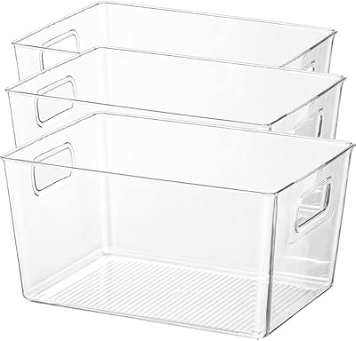 Nimai toy storage box and PE food storage basket to organize and organize the kitchen, the office, the cabinet, the child's bedroom, the crèche, transparent x 3 rooms/set.. Spend less, get more — that’s the DIAYTAR Nigeria promise.