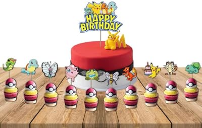 Festico® 11 pieces birthday party decorations on the Pokémon theme for children, cakes and cupcakes for birthday party.. Shop confidently with Nigeria's most trusted e-commerce platform, offering swift and affordable delivery.