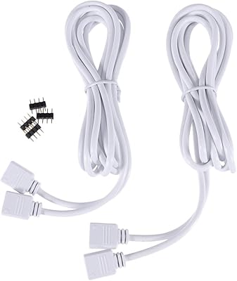 RVB extension Double end of 2 m for LED light strip SMD 5050 3528 RVB with 4 pins 4 pins (white).. DIAYTAR NIGERIA: Where every shopping need is met with affordable prices and timely delivery.