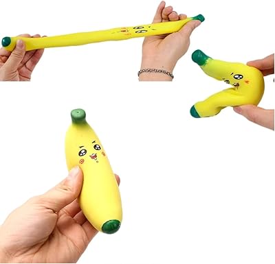 Extendable sensory toy to press banana with emoji theme, pack of 3 banana, anti-stress (3-rooms) toys (3 rooms).. DIAYTAR NIGERIA brings affordable shopping to your fingertips with reliable delivery in less than 8 days.