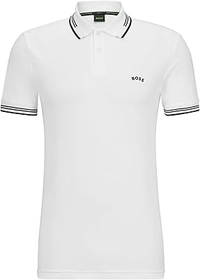 Boss Men Paul Curved Polo Slim Fit Fit in Cotton Stretch Cotton Logo.. Experience the ease of modern shopping with DIAYTAR NIGERIA's comprehensive platform and quick delivery.