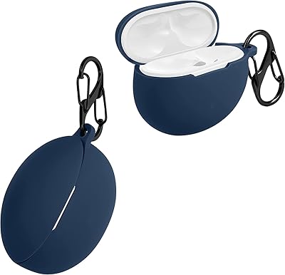Silicone portable shell compatible with Huawei Free Buds 5i, striped and shock resistant protective cover with suspension ring (navy blue).. DIAYTAR NIGERIA revolutionizes online retail with our vast selection and cost-effective delivery options.