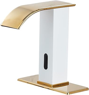 Automatic bathroom without white and gold contact with hand -free electronic motion sensor with control box and temperature mixer, AC and DC sink tap.. Shop without boundaries at DIAYTAR NIGERIA, offering affordable products with convenient delivery times.