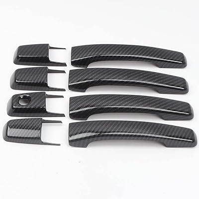 Door handle cover for Mitsubishi Pajero 4 D00RS, front and rear, in carbon fiber (black).. DIAYTAR NIGERIA: Where shopping is affordable, selection is vast, and delivery is always reliable.