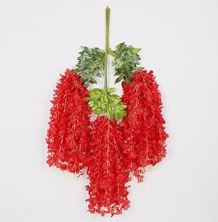Artificial flowers, pack of 12 growing wisteria flowers for wedding, house, outdoor party decoration (red).. Experience the ease of modern shopping with DIAYTAR NIGERIA's diverse marketplace delivered promptly.