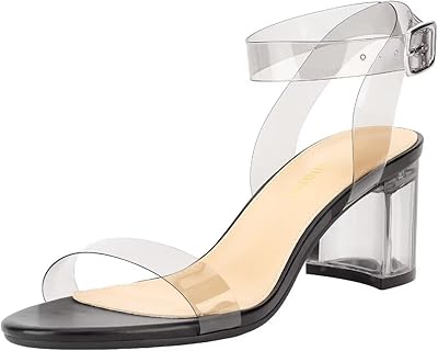 Transparent thick sandals with low heels for women, open end of 2 inches and ankle bridle, high heeled sandals suitable for daily work and holidays.. DIAYTAR NIGERIA: Your partner in affordable shopping with nationwide delivery in just 5-8 days.