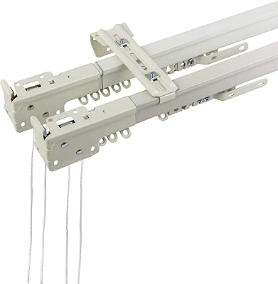 Double dynamic double curtain rod with white wire, super durable, double American style curtain rod (5m).. From fashion trends to home essentials — find it on DIAYTAR Nigeria.