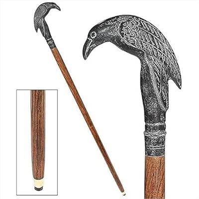 Wooden walking stick with palm design | Solid, durable and beautiful wood and brass crutch made by hand with black textured handle (black corvus).. Experience the convenience of boundless shopping with DIAYTAR NIGERIA's vast selection and quick delivery.