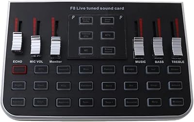 TWDYC F8 LIVE Sound Card English Version Audio 6 -modes with microphone webcast.. Shop the future with DIAYTAR NIGERIA - thousands of products, unbeatable prices, delivery within a week.