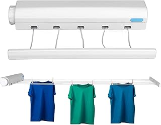 Retractable beauty plastic laundry rope to dry automatic, telescopic clothing, fixed to the wall to hang clothes inside and outside (5 strings).. DIAYTAR NIGERIA: Connecting Nigerians with affordable products through our expansive e-commerce platform.