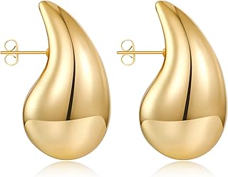 Thick golden earrings for women, earrings drop in gold, fashionable jewelry gift.. Experience the ease of one-stop shopping with DIAYTAR NIGERIA's diverse catalog and nationwide delivery.