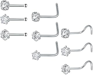 9-12PCS 20G Surgical nose piercing in stainless steel / in the shape of a nose nose nose, stainless steel, cubic zirconia.. No stress, just speed — DIAYTAR Nigeria ships in days.