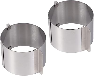 Bestonzon Small rings of mold with adjustable round steel cake (2.5 to 4 inch) set of 2.. Experience shopping without limits at DIAYTAR NIGERIA, where affordability meets convenience in just days.