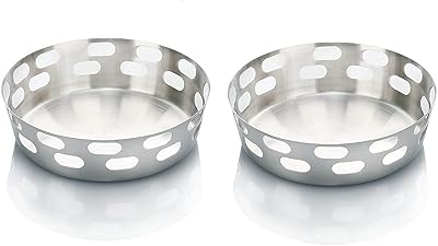 Round bread basket in stainless steel Sager®/Roti, Chapati, Naan Tukri/fruit bowl - 17 cm in diameter, lot of 2.. Experience the DIAYTAR difference with our vast product selection and delivery within 5-8 days.