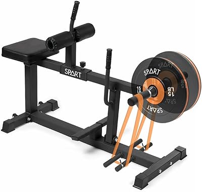 Sitting calf elevation machine, 600 lbs leg bodybuilding machine with transport wheels and band stakes, specialized machine for lower body, compatible with weight plates of 1 "and 2",.. DIAYTAR NIGERIA delivers happiness in 5-8 days with our affordable and diverse product range.