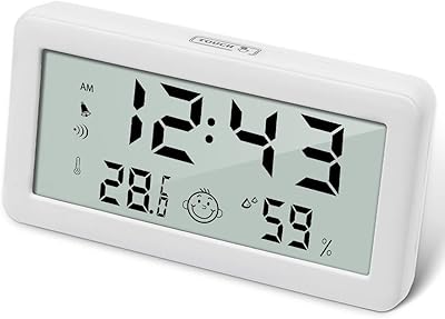 Hygrometer thermometer clock, multifunction digital alarm clock with temperature and humidity monitor and practical indicator for the house, the desk and the garden (white).. No hassle, just shopping — DIAYTAR Nigeria delivers in under 8 days.