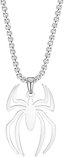 Light Steel Steel Steel Spider Necklace, Lion Conception with King Crown, Spiderman Animal Mache, Vintage Halloween jewelry for men and women.. DIAYTAR NIGERIA revolutionizes access to quality products with affordable prices and dependable shipping.