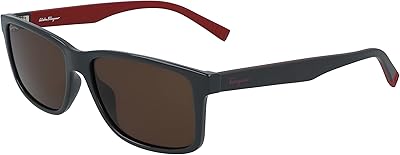 Rectangular sunglasses with SF Classic SF logo for men - dark gray/red, dark gray/red, 57.. DIAYTAR NIGERIA transforms online retail with our affordable platform and dependable shipping service.