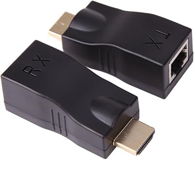 2 rooms HDMI repeater HDMI network extension cable to RJ45 on CAT-5E.. DIAYTAR NIGERIA: Connecting Nigerians with their needs through our affordable and diverse marketplace.